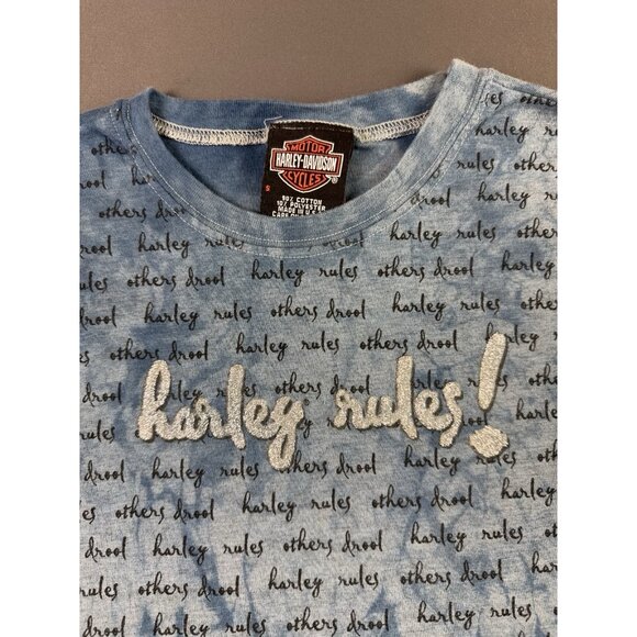 Rare Vintage Y2K Harley Davidson Womens Sleeveless Tee Harley Rules Other Drool - Picture 3 of 6